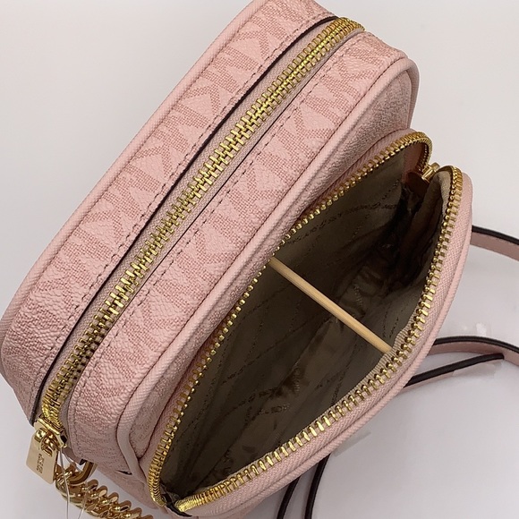 MICHAEL KORS Jet Set Travel Medium Logo Crossbody Bag DARK POWDER BLUSH COLOR - Picture 13 of 16